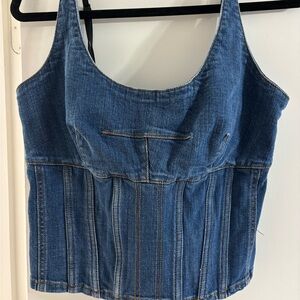 Maeve Blue Denim Corset Top